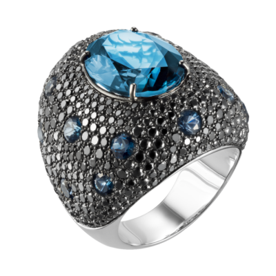 Anello Topazio Blu
